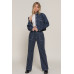 Stripe Stretch Denim Straight Pants