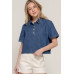 Short Sleeve Boxy Denim Shirt
