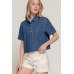Short Sleeve Boxy Denim Shirt