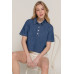 Short Sleeve Boxy Denim Shirt