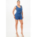 Casual Cropped Vest And Short Set