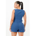 Casual Cropped Vest And Short Set