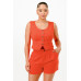 Casual Cropped Vest And Short Set