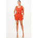 Casual Cropped Vest And Short Set