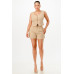 Casual Cropped Vest And Short Set