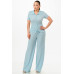 Textured Polo Top And Pants Set
