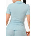 Textured Polo Top And Pants Set