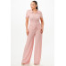 Textured Polo Top And Pants Set