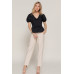 Short Puff Slv Tied Popline Top