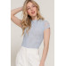 Short Cap Slv High Neck 2 Ply Mesh Top