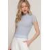Short Cap Slv High Neck 2 Ply Mesh Top