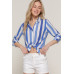 Long Slv Wide Stripe Woven Shirt
