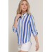 Long Slv Wide Stripe Woven Shirt