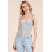 Pointelle W/lace Detail Cami Top