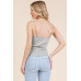 Pointelle W/lace Detail Cami Top