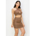 Glittered Tie Top & Ruching Skirts Set