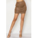 Glittered Tie Top & Ruching Skirts Set