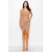 Glittered Tie Top & Ruching Skirts Set