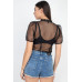 Sheer Ruffle-trim Dot Top