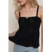 Flower Trim Detail Pointelle Spring Sweater