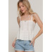 Flower Trim Detail Pointelle Spring Sweater