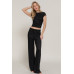 Short Slv Top & Flare Pants Set