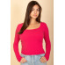 Square Neck Long Sleeve Top