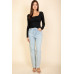 Square Neck Long Sleeve Top
