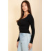 Square Neck Long Sleeve Top