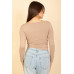 Square Neck Long Sleeve Top