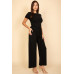 Relaxed Fit Top And Wide-leg Pants Set