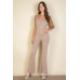 Solid Sleeveless Wide Leg Jumpsuit