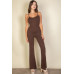 Solid Sleeveless Wide Leg Jumpsuit