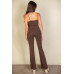 Solid Sleeveless Wide Leg Jumpsuit