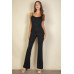 Solid Sleeveless Wide Leg Jumpsuit