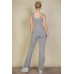 Solid Flare Leg Sports Jumpsuit