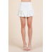 Thick Banded Tie Detail Ballon Mini Skirt