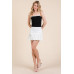 Thick Banded Tie Detail Ballon Mini Skirt