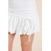 Thick Banded Tie Detail Ballon Mini Skirt