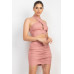 Cross Halter Top & Ruched Skirts Set