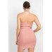 Cross Halter Top & Ruched Skirts Set