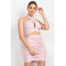 Cross Halter Top & Ruched Skirts Set