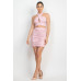 Cross Halter Top & Ruched Skirts Set