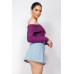Off-shoulder Glittery Long Sleeve Bodysuit