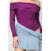 Off-shoulder Glittery Long Sleeve Bodysuit