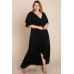 Plus Size Solid Venezia Faux Wrap Maxi Dress