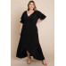 Plus Size Solid Venezia Faux Wrap Maxi Dress