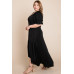 Plus Size Solid Venezia Faux Wrap Maxi Dress