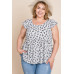 Plus Size Paisley Flutter Sleeves Top