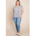 Plus Size Paisley Flutter Sleeves Top